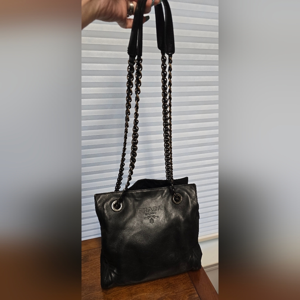 Prada Catena Nappa Leather and Nylon Tote Bag